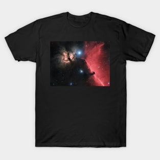 Flame Nebula and Horsehead Nebula in constellation of Orion T-Shirt